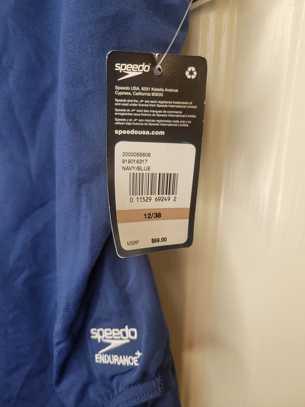 Speedo Women's Swimsuit One Piece Endurance+ Flyback Solid, 28, Navy/Blue - Picture 7 of 10